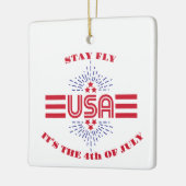 Blijf vliegen het is de 4 juli keramiek ornament (Links)