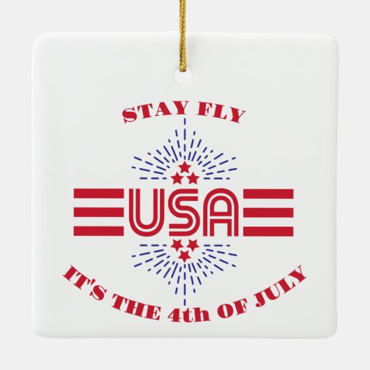 Blijf vliegen het is de 4 juli keramiek ornament (Achterkant)