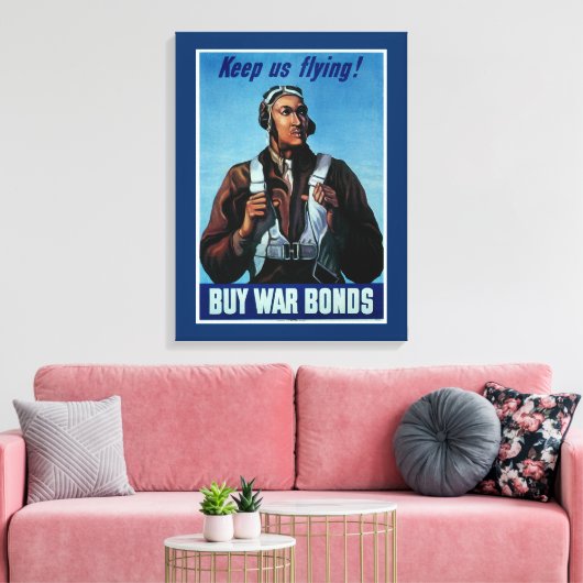 Blijf vliegen! ~ Tuskeegee Airman Canvas Afdruk (Insitu (Woonkamer))