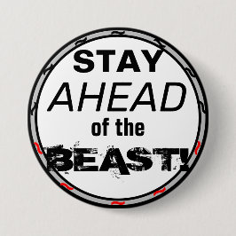 Blijf voor de Beast Red Black Geometric Ronde Button 7,6 Cm