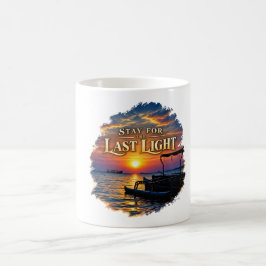 Blijf voor de Laatste Gouden Zonsondergang Oceaan Koffiemok