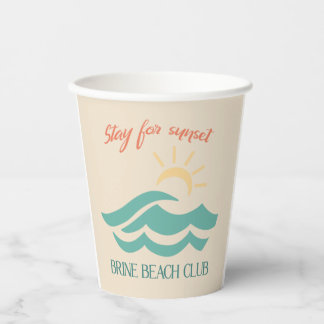 Blijf voor Sunset Brine Beach Club Cups Papieren Bekers