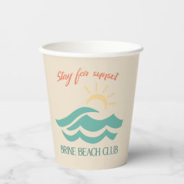 Blijf voor Sunset Brine Beach Club Cups Papieren Bekers