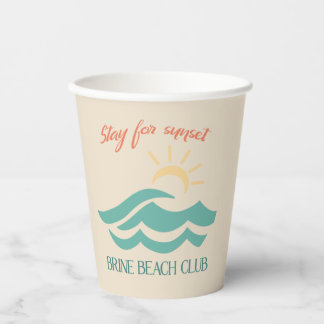 Blijf voor Sunset Brine Beach Club Cups Papieren Bekers