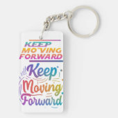 Blijf vooruit bewegen sleutelhanger (achterkant)