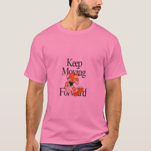 Blijf Vooruit Gaan Motiverende Hardloop T-Shirt (Voorkant)