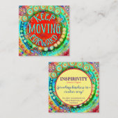 'Blijf vooruit' - Inspiron-inktkaarten Vierkante Visitekaartje (Voorkant / Achterkant)