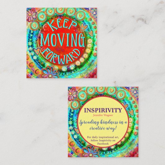 'Blijf vooruit' - Inspiron-inktkaarten Vierkante Visitekaartje