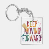 Blijf vooruitgaan - Vierkante Sleutelhanger (Voorkant Links)