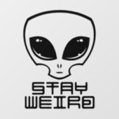 Blijf vreemde buitenaardse kop raamsticker (Vel)