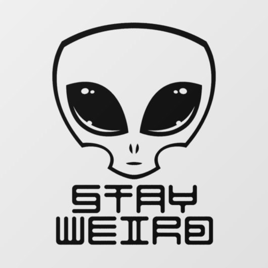 Blijf vreemde buitenaardse kop raamsticker (Vel)