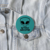 Blijf vreemde buitenaardse kop ronde button 7,6 cm (In situ)