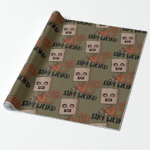 Blijf vreemde zwarte aap cadeaupapier