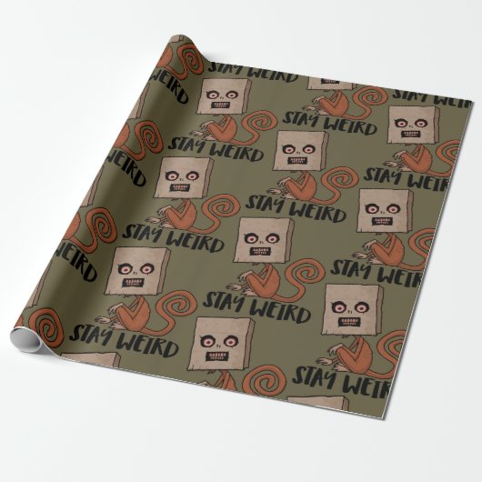 Blijf vreemde zwarte aap cadeaupapier (Uitgerold)