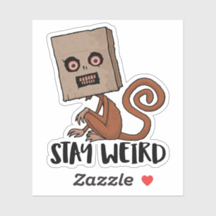 Blijf vreemde zwarte aap sticker