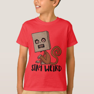 Blijf vreemde zwarte aap t-shirt