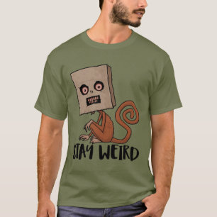 Blijf vreemde zwarte aap t-shirt