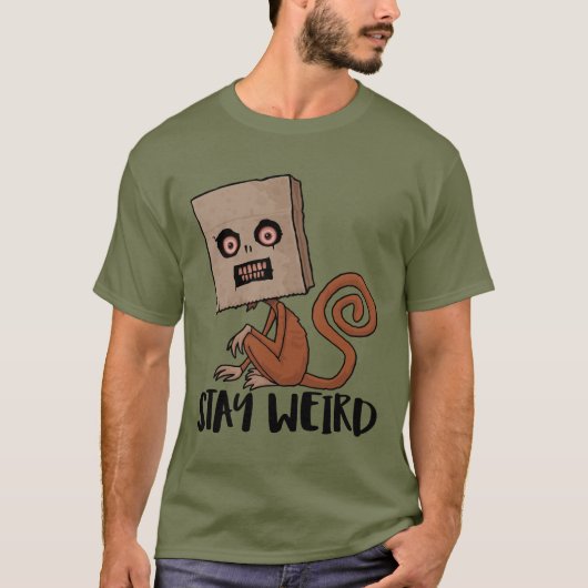 Blijf vreemde zwarte aap t-shirt (Voorkant)