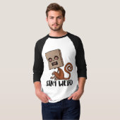 Blijf vreemde zwarte aap t-shirt (Voorkant volledig)