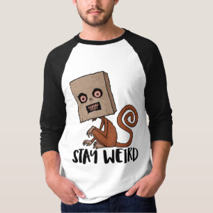 Blijf vreemde zwarte aap t-shirt