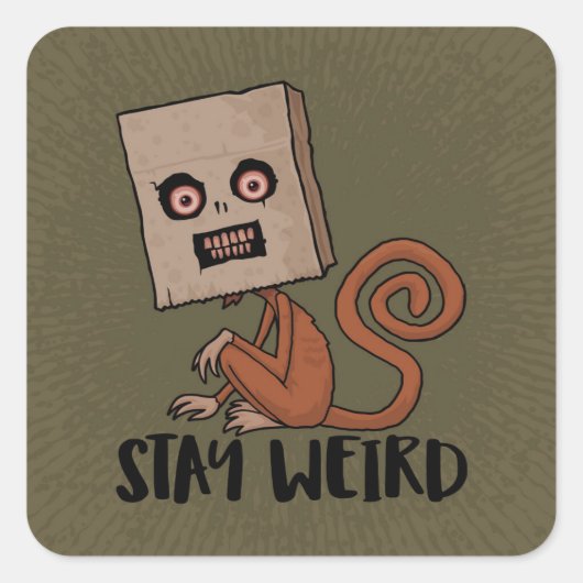 Blijf vreemde zwarte aap vierkante sticker (Voorkant)