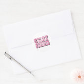 Blijf Vriendelijk – Retro Groovy Roze Ronde Sticker (Envelop)