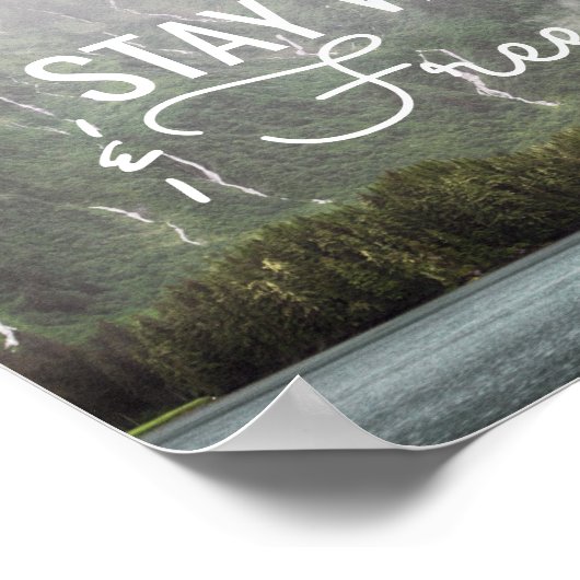 Blijf vrij en vrij - Watervallen in Alaska | POSTE Poster (Hoek)