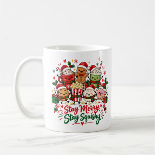 Blijf vrolijk blijf knuffelig Kerstmis Warme Choco Koffiemok