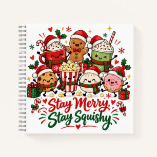 Blijf vrolijk blijf squishy Kerstmis Warme Chocola Notitieboek