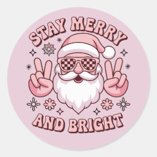 Blijf vrolijk en helder Kerstmis lelijke Kerstmis Ronde Sticker