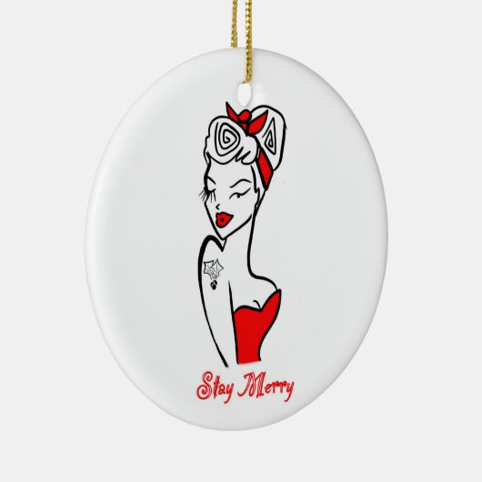 Blijf vrolijk keramisch ornament (Rechts)