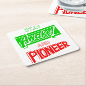 Blijf wakker en pioneer kartonnen onderzetters (Schuin)