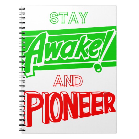 Blijf wakker en pioneer notitieboek (Voorkant)