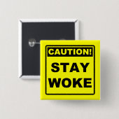 Blijf Wakker Meme Knop Badge Speld Vierkante Button 5,1 Cm (Voorkant /achterkant)