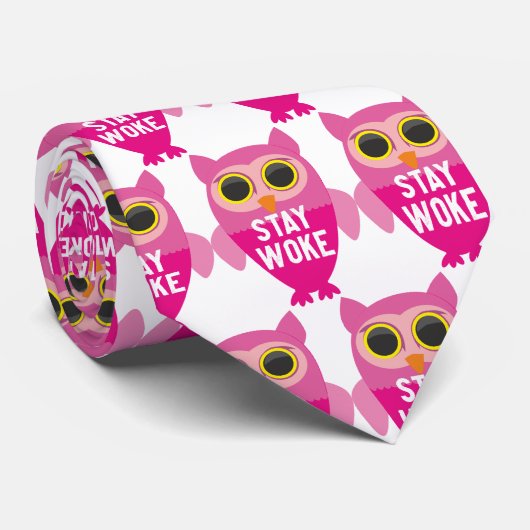Blijf wakker uil stropdas (Opgerold)