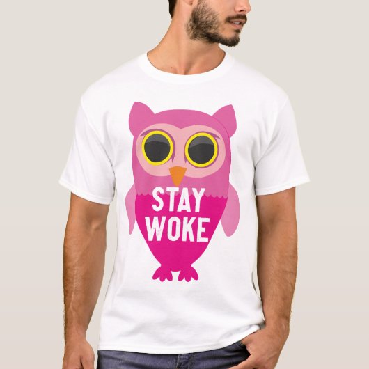 Blijf wakker uil t-shirt (Voorkant)