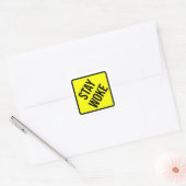 BLIJF WAKKER WAARSCHUWINGSBORD VIERKANTE STICKER (Envelop)
