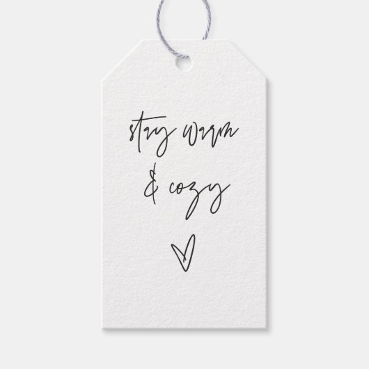 Blijf Warm & Cozy Kraft Gift Label Cadeaulabel (Voorkant)