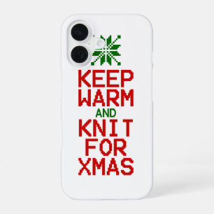 Blijf Warm en Brei voor Kerstmis iPhone 16 Hoesje