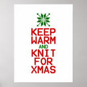 Blijf Warm en Brei voor Kerstmis Poster (Voorkant)