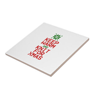 Blijf Warm en Brei voor Kerstmis Tegeltje