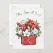 Blijf Warm en Cozy Feestdagenkaart (Voorkant / Achterkant)