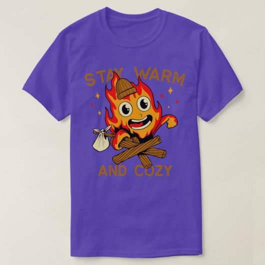 Blijf warm en gezellig t-shirt (Design voorkant)