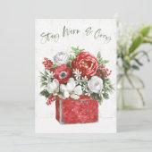 Blijf Warm & Gezellig Feestdagenkaart (Staand voorkant)