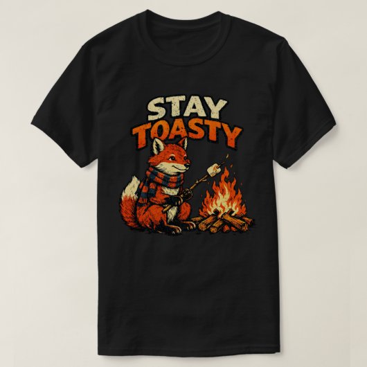 “Blijf warm ” Slimme Vos ontwerp  T-shirt (Design voorkant)
