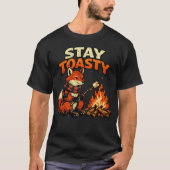 “Blijf warm ” Slimme Vos ontwerp  T-shirt (Voorkant)