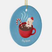 Blijf Warm Sneeuwman in Beker Kerst Ornament (Rechts)