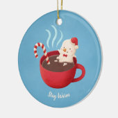 Blijf Warm Sneeuwman in Beker Kerst Ornament (Links)