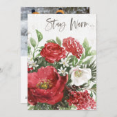 Blijf Warm - Vakantiebloemen Feestdagenkaart (Voorkant / Achterkant)