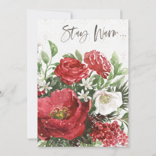 Blijf Warm - Vakantiebloemen Feestdagenkaart